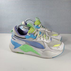 Puma RS-X Running Shoes Sneakers White Blue Green Boys Size 7C